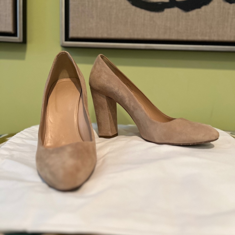 Beige suede pumps. Excellent condition.